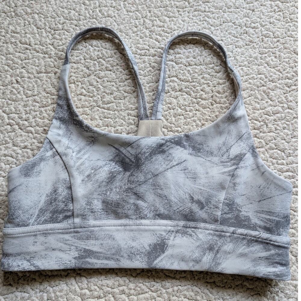 Lululemon Train Times Gray White Yoga Sports Bra 6
